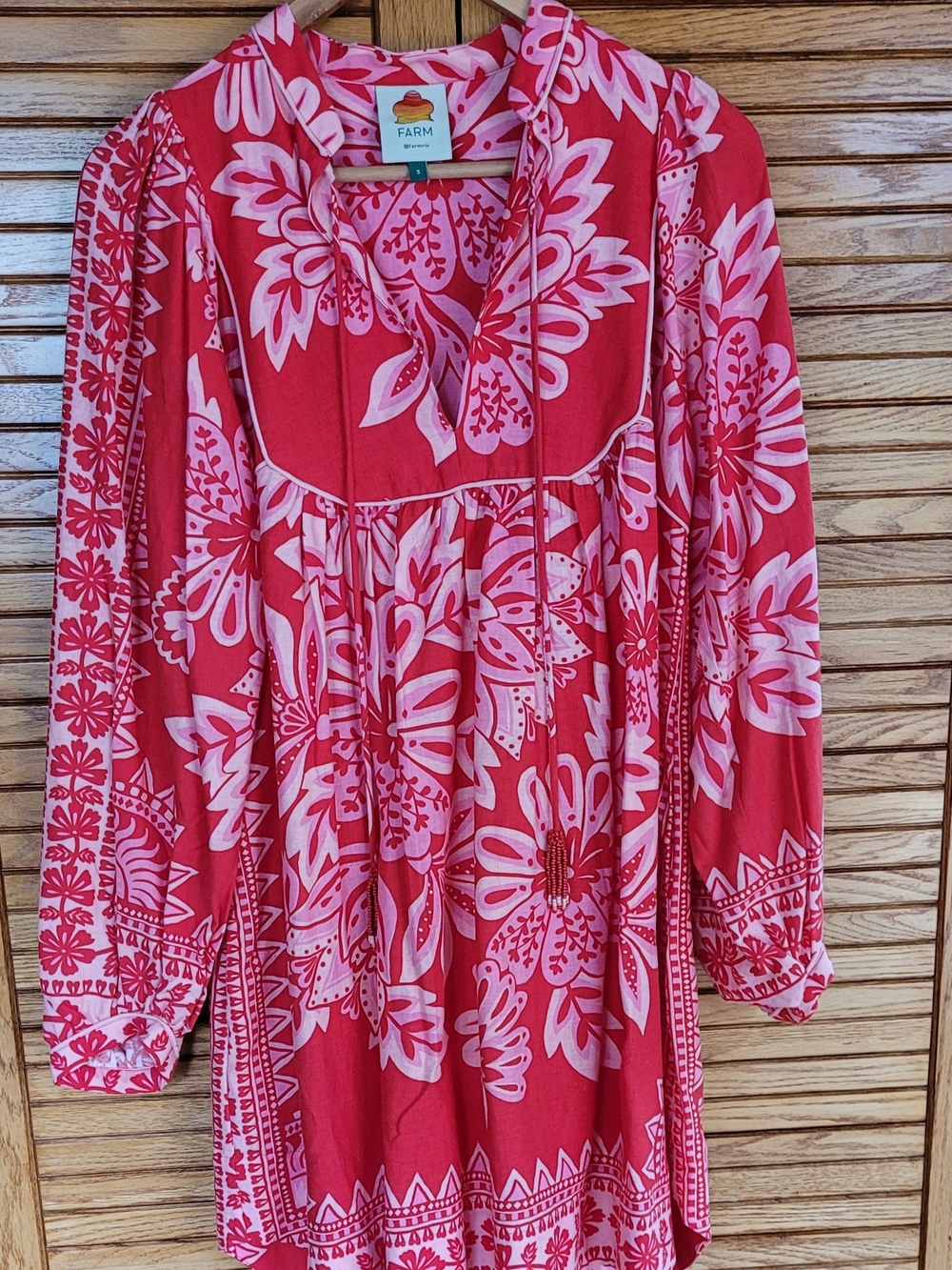 FARM Rio Floral Long-Sleeve Dress